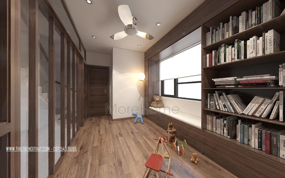 Thiết kế nội thất phòng sách biệt thự Vinhomes Thăng Long Hoài Đức Hà Nội